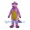 Dragon Mascot Costume in Purple with Gold Belly and Back Spikes