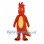 Dinosaur Mascot Costume in Orange with Tall Crest and Yellow Tail Spikes