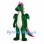 Dragon Mascot Costume in Dark Green with Pink Spines and Wings