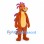 Dragon Mascot Costume in Orange with Purple Head Spikes and Tail