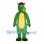 Dinosaur Mascot Costume in Green with Segmented Yellow Belly