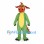Dragon Mascot Costume in Green with Red Face and Back Spikes