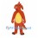 Dragon Mascot Costume in Orange with Yellow Belly and Tail