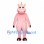 Dragon Mascot Costume in Pale Pink with Gold Horns and Black Claws