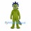 Dragon Mascot Costume in Green with Blue Crest and Back Spikes