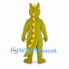 Dragon Mascot Costume in Yellow Green with Sculpted Horned Face