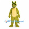 Dragon Mascot Costume in Yellow Green with Sculpted Horned Face
