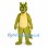 Dragon Mascot Costume in Yellow Green with Sculpted Horned Face