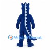Dragon Mascot Costume in Blue with White Belly and Back Spikes