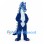 Dragon Mascot Costume in Blue with White Belly and Back Spikes