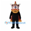 Chinese Lion Mascot Costume with Decorative Head and Red Cape