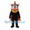 Chinese Lion Mascot Costume with Decorative Head and Red Cape