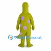 Dinosaur Mascot Costume in Olive Green with Lavender Spots