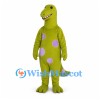 Dinosaur Mascot Costume in Olive Green with Lavender Spots