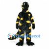 Salamander Mascot Costume in Black with Yellow Spots