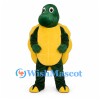 Turtle Mascot Costume in Dark Green with Rounded Yellow Shell