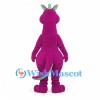 Dragon Mascot Costume in Magenta with Green Belly and Horns