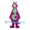 Dragon Mascot Costume in Magenta with Green Belly and Horns