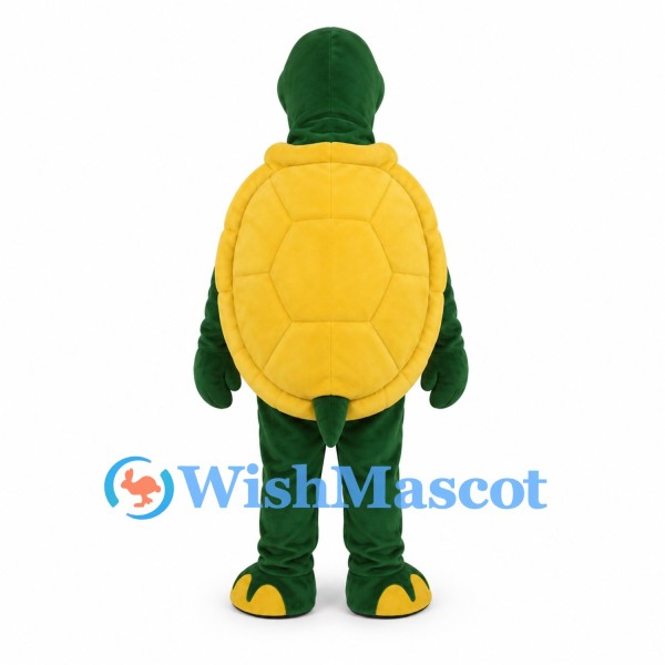 Turtle Mascot Costume in Green with Yellow Front and Shell
