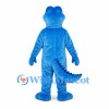 Dinosaur Mascot Costume in Blue with Pale Segmented Belly