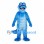 Dinosaur Mascot Costume in Blue with Pale Segmented Belly