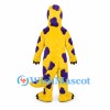 Dinosaur Mascot Costume in Yellow with Purple Patches