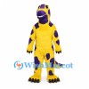Dinosaur Mascot Costume in Yellow with Purple Patches