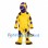 Dinosaur Mascot Costume in Yellow with Purple Patches