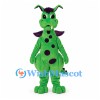 Dragon Mascot Costume in Green with Purple Spots and Small Wings