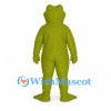 Frog Mascot Costume in Olive Green with Wide Smiling Mouth