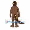 Dinosaur Mascot Costume in Brown with Tan Belly and Yellow Tail Spots