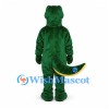 Dinosaur Mascot Costume in Dark Green with Yellow Belly and Tail Spots