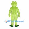 Frog Mascot Costume in Pale Green with Large Round Eyes