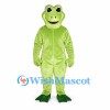 Frog Mascot Costume in Pale Green with Large Round Eyes