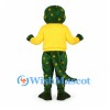 Lizard Mascot Costume with Yellow Shirt and Spotted Green Body