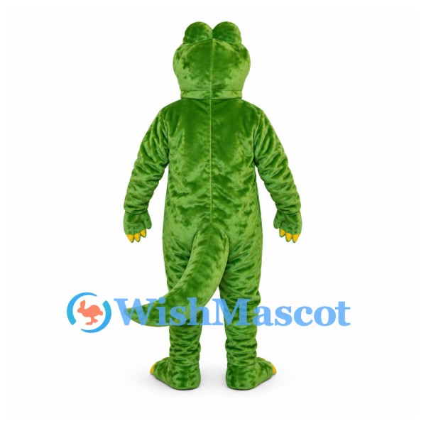 Crocodile Mascot Costume in Green with Yellow Belly and Toes