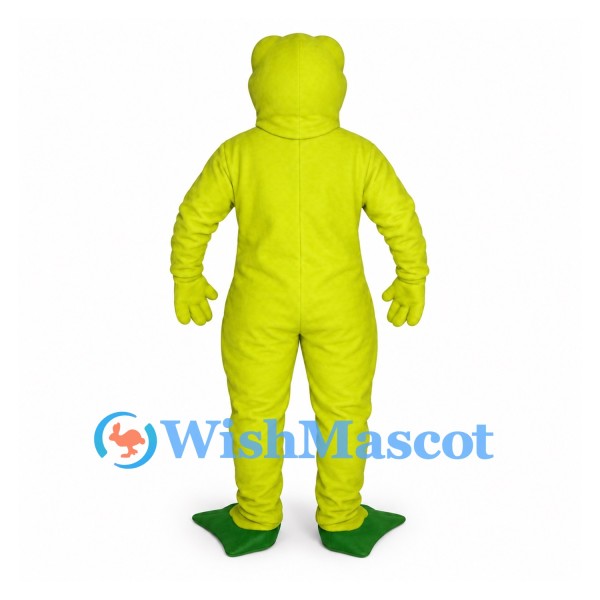 Frog Mascot Costume in Lime Green with Blue Eyes