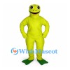 Frog Mascot Costume in Lime Green with Blue Eyes