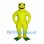 Frog Mascot Costume in Lime Green with Blue Eyes