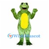 Frog Mascot Costume in Green with Bright Yellow Belly