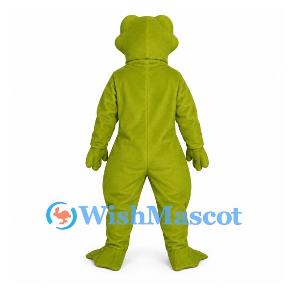 Frog Mascot Costume in Olive Green with Wide Webbed Feet