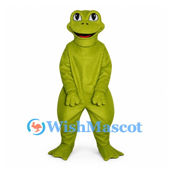 Frog Mascot Costume in Olive Green with Wide Webbed Feet