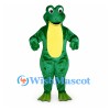 Frog Mascot Costume in Dark Green with Cream Belly