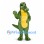 Crocodile Mascot Costume in Green with Orange Segmented Belly
