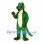 Dinosaur Mascot Costume in Green with Cream Belly and Brown Feet