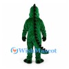 Crocodile Mascot Costume in Dark Green with Cream Belly and Black Spines