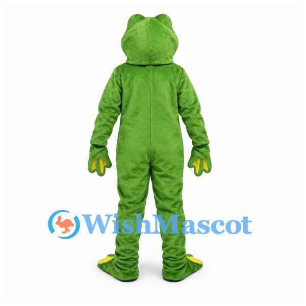 Frog Mascot Costume in Green with Yellow Webbed Feet