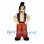 Genie Mascot Costume with Purple Vest and Red Patterned Pants