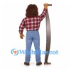 Lumberjack Mascot Costume with Red Plaid Shirt and Blue Jeans