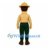 Park Ranger Mascot Costume with Tan Shirt and Green Tie